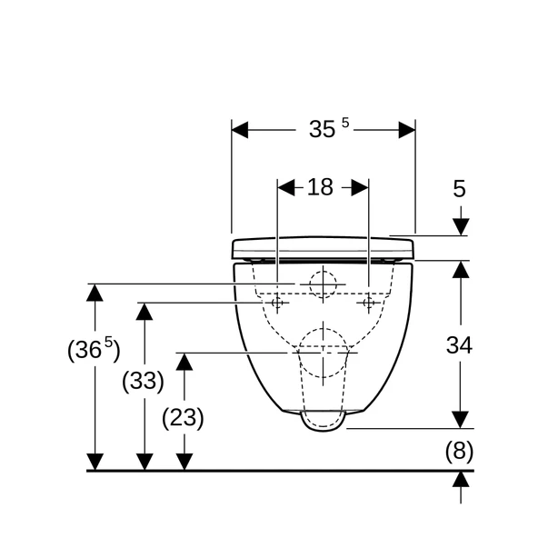 Geberit Smyle Round Rimfree Asma Klozet (Yavaş Kapanır Kapak Dahil)503.084.00.1 - 4