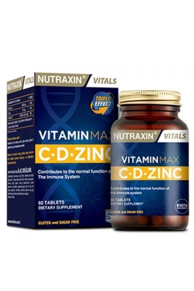 Nutraxin Vitamin Max C + D Zinc 60 Tablet