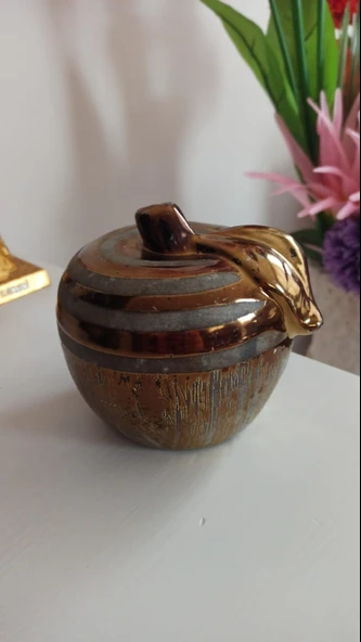 lucky art dekoratif gold elma biblo 10 cm & ikinci el - 2