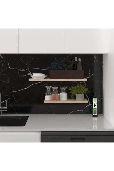 Modern Organizer Düzenleyici Dekoratif 2'li Kitaplık Banyo Mutfak Duvar Rafı - 7