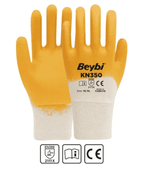 Beybi Kn350 Nitril Eldiven Sarı No: 9 - 288'li Paket - 2