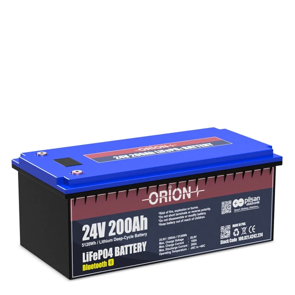 ORION AKÜ LIFEPO4 24200B 24V 200AH BLUETOOTH EKRANLI ürün görseli