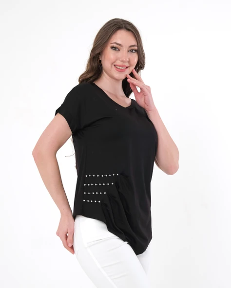 Vedi Minimalist Oversize Kısa Kol T-Shirt - Günlük Şıklık - 7