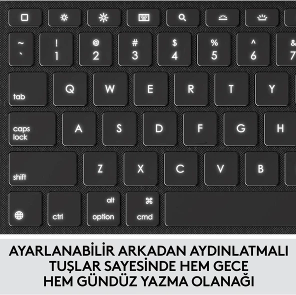 LOGITECH COMBO TOUCH DOKUNMATİK PANELLİ KLAVYELİ KILIF GRİ IPAD PRO 12.9 INC 5. GEN. 920-010186 - 9
