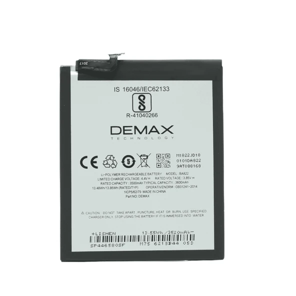 Demax Meizu Note 8 Güçlendirilmiş Batarya BA822 - Resim 3