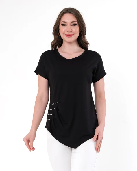 Vedi Minimalist Oversize Kısa Kol T-Shirt - Günlük Şıklık - 5