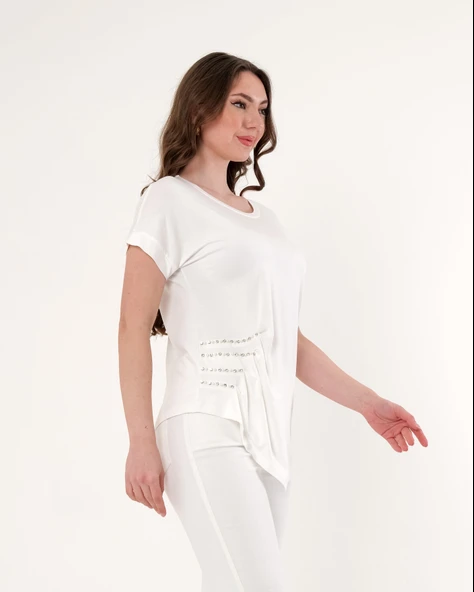 Vedi Minimalist Oversize Kısa Kol T-Shirt - Günlük Şıklık - 2