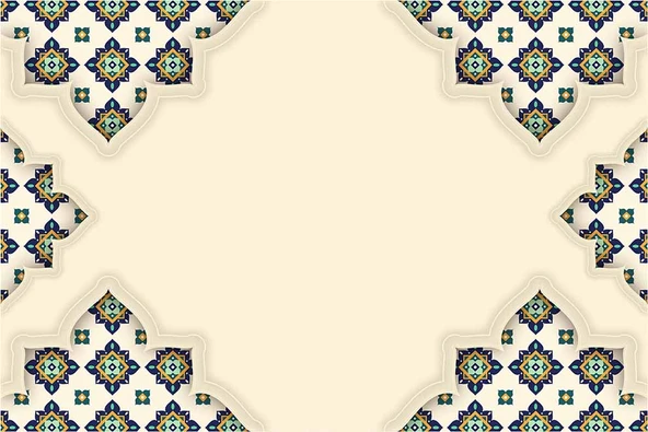 Etnik Motif Çini Desenli Duvar Kağıdı - 7