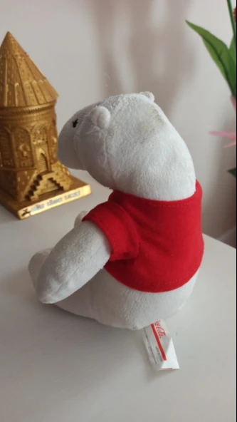 vintage coca cola mutlu  yıllar yazılı peluş ayıcık 18 cm - 3