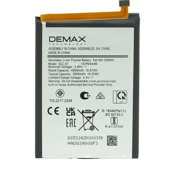 Demax Samsung Galaxy A05S Güçlendirilmiş Batarya SLC-51 ürün görseli