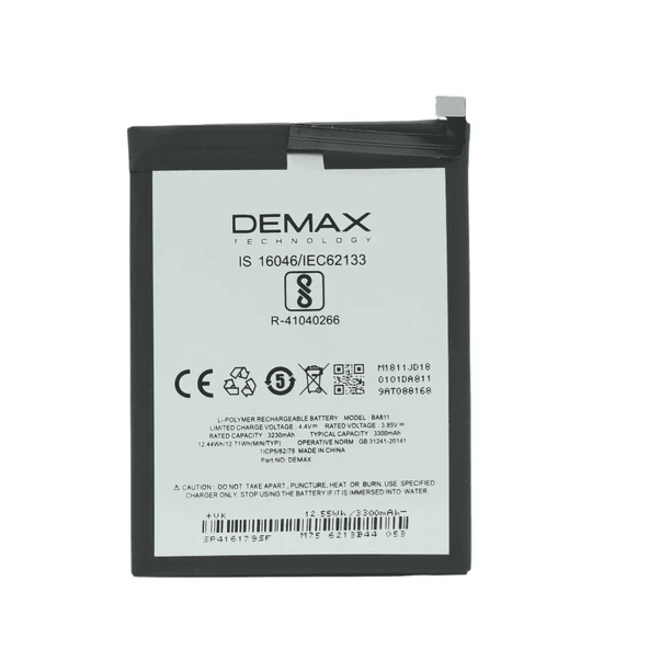 Demax Meizu 6T Güçlendirilmiş Batarya BA811