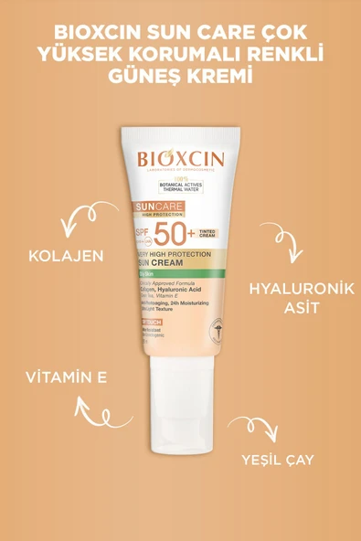 Bioxcin Sun Care Yağlı Ciltler Için Tinted Güneş Kremi Spf 50 50 ml - Renkli, Kolajen ve Hyaluronik Asit - 10
