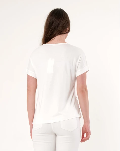 Vedi Minimalist Oversize Kısa Kol T-Shirt - Günlük Şıklık - 4