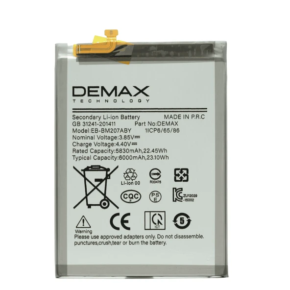 Demax Samsung Galaxy M31 Güçlendirilmiş Batarya EB-BM207ABY ürün görseli