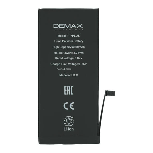 Demax İphone 7 Plus Güçlendirilmiş Yüksek Kapasiteli Batarya 3600 mAh ürün görseli