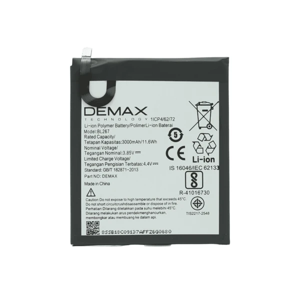 Demax Lenovo K6 Güçlendirilmiş Batarya BL267 ürün görseli