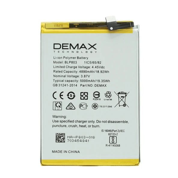 Demax Oppo Realme 7i Güçlendirilmiş Batarya BLP803 ürün görseli