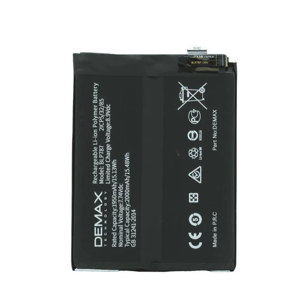 Demax Oppo Reno 4 Pro Güçlendirilmiş Batarya BLP787 ürün görseli