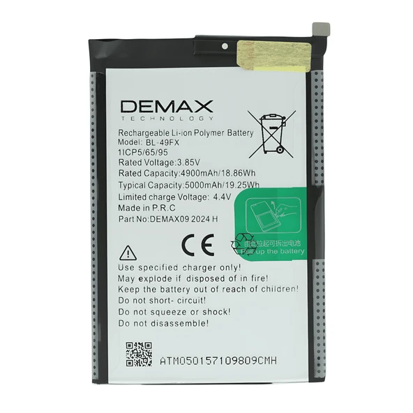 Demax Infinix Note 9 Pro Güçlendirilmiş Batarya BL-49FX ürün görseli