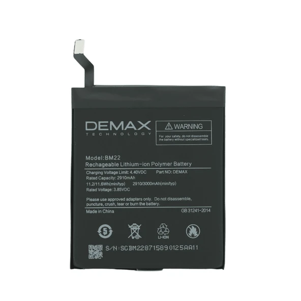 Demax Xiaomi Mi 5 Güçlendirilmiş Batarya BM22