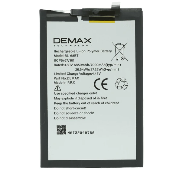 Demax Tecno Pova Neo 2 Güçlendirilmiş Batarya BL-68BT ürün görseli