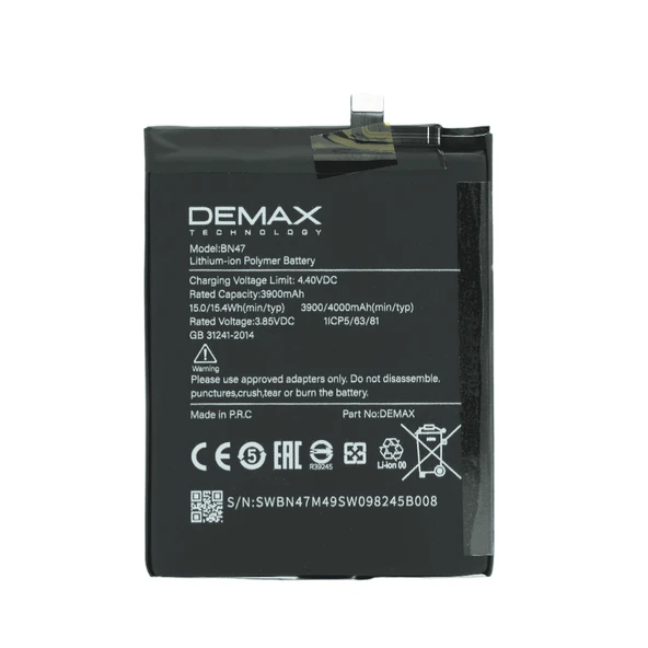 Demax Xiaomi Mi A2 Lite Güçlendirilmiş Batarya BN47 ürün görseli