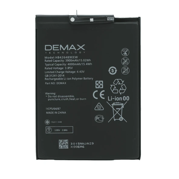 Demax Huawei P Smart S Güçlendirilmiş Batarya HB426489EEW ürün görseli