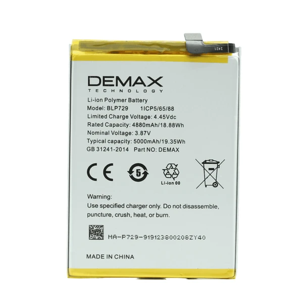 Demax Oppo Realme C3 C3i Güçlendirilmiş Batarya BLP729