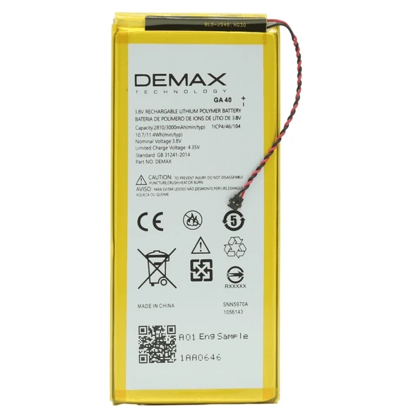 Demax Lenovo G4 Plus Güçlendirilmiş Batarya GA40