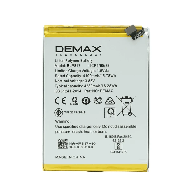 Demax Oppo A15 Güçlendirilmiş Batarya BLP817 ürün görseli