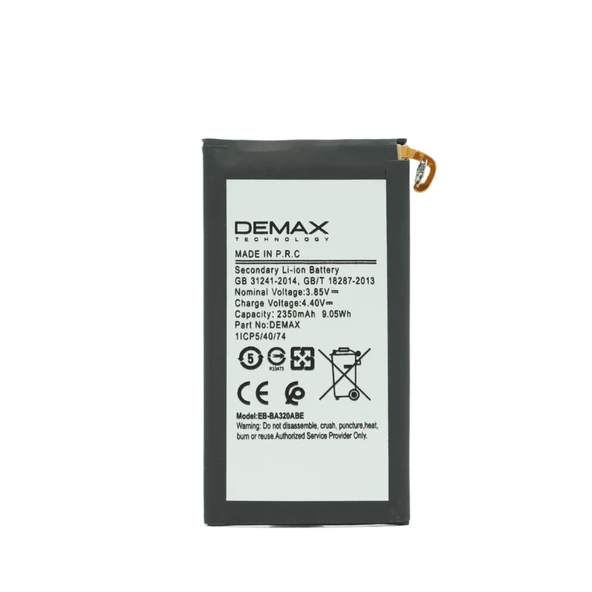 Demax Samsung Galaxy A320 2017 Güçlendirilmiş Batarya EB-BA320ABE