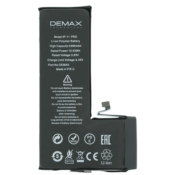 Demax İphone 11 Pro Güçlendirilmiş Yüksek Kapasiteli Batarya 3300 mAh ürün görseli