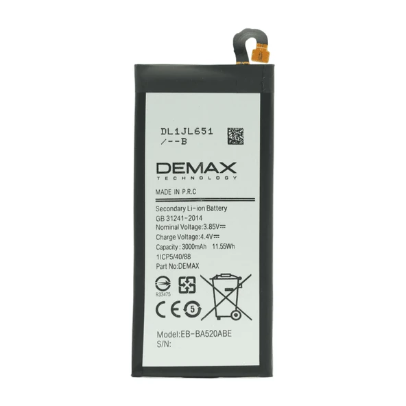 Demax Samsung Galaxy A520 2017 Güçlendirilmiş Batarya EB-BA520ABE