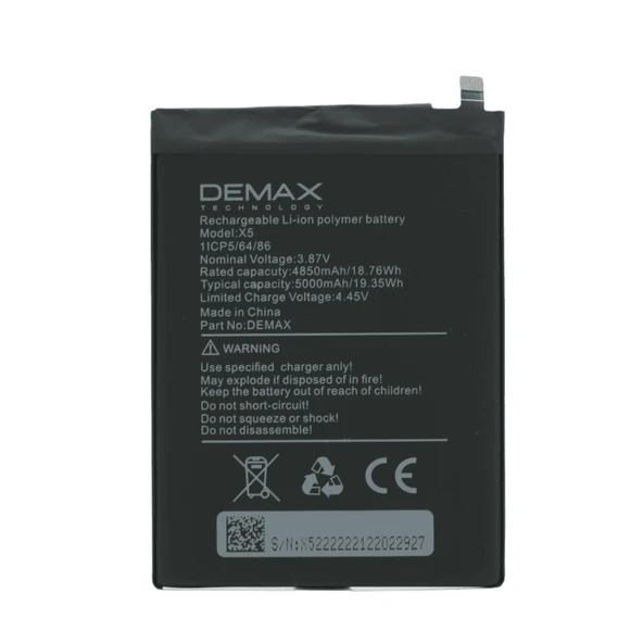 Demax Omix X5 Güçlendirilmiş Batarya X5 ürün görseli