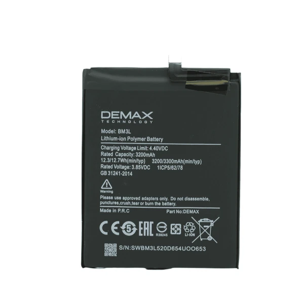 Demax Xiaomi Mi 9 Güçlendirilmiş Batarya BM3L ürün görseli