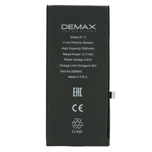 Demax İphone 11 Güçlendirilmiş Yüksek Kapasiteli Batarya 3580 mAh ürün görseli
