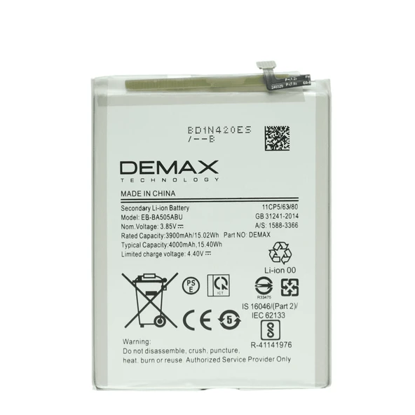Demax Samsung Galaxy M11 Güçlendirilmiş Batarya EB-BA505ABU ürün görseli