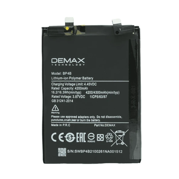 Demax Xiaomi Mi 12 Lite Güçlendirilmiş Batarya BP4B ürün görseli