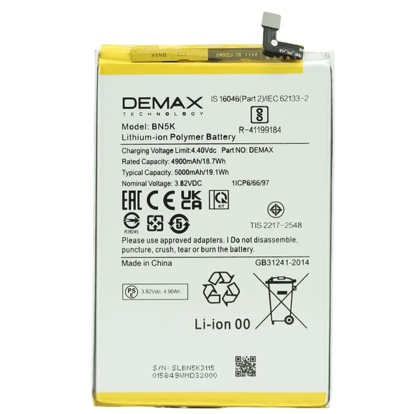 Demax Xiaomi Redmi 12C Güçlendirilmiş Batarya BN5K ürün görseli