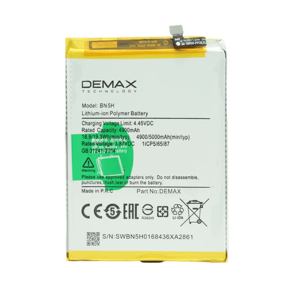 Demax Xiaomi Redmi Note 11E Güçlendirilmiş Batarya BN5H ürün görseli