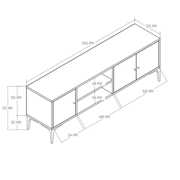 1270 Nest 150 Cm Tv Ünitesi Hat-Kaplan - 2