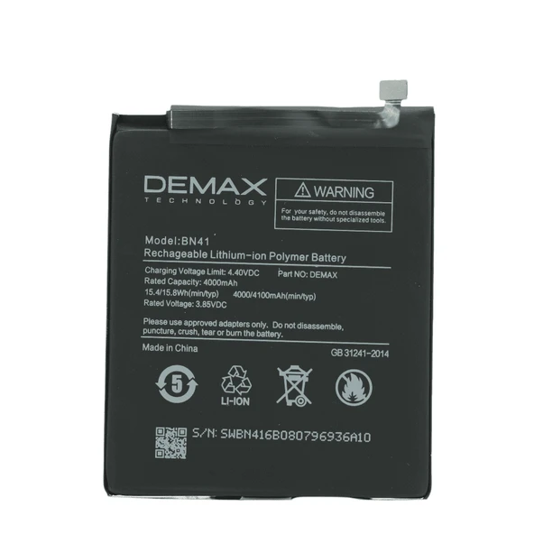 Demax Xiaomi Redmi Note 4A Güçlendirilmiş Batarya BN41 ürün görseli