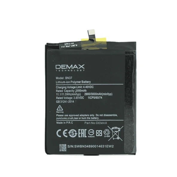 Demax Xiaomi Redmi 6 Güçlendirilmiş Batarya BN37 ürün görseli