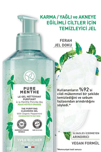 Karma-Yağlı-Akne/Sivilce Eğilimli Cilt, Arındırıcı, Prebiyotik Yüz Yıkama Jeli-Pure Menthe-390ml - 2
