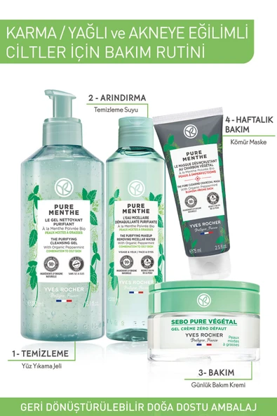 Karma-Yağlı-Akne/Sivilce Eğilimli Cilt, Arındırıcı, Prebiyotik Yüz Yıkama Jeli-Pure Menthe-390ml - 5