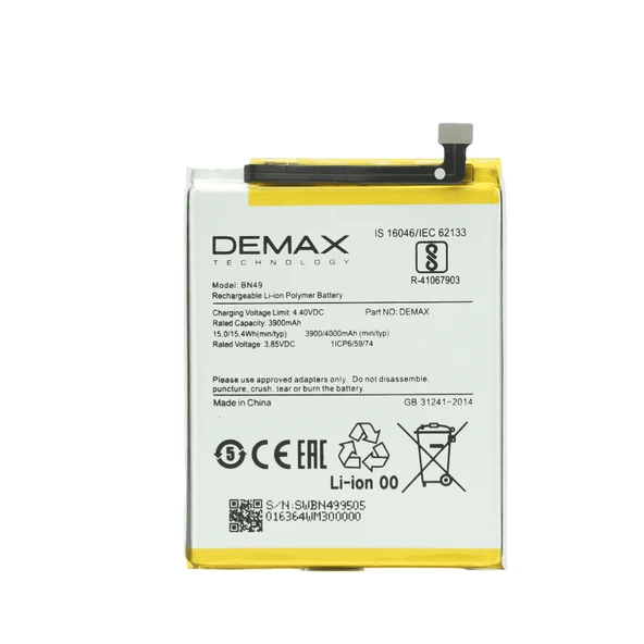 Demax Xiaomi Redmi 7A Güçlendirilmiş Batarya BN49 ürün görseli