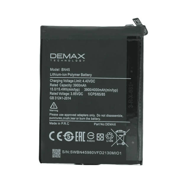 Demax Xiaomi Redmi Note 5 Güçlendirilmiş Batarya BN45