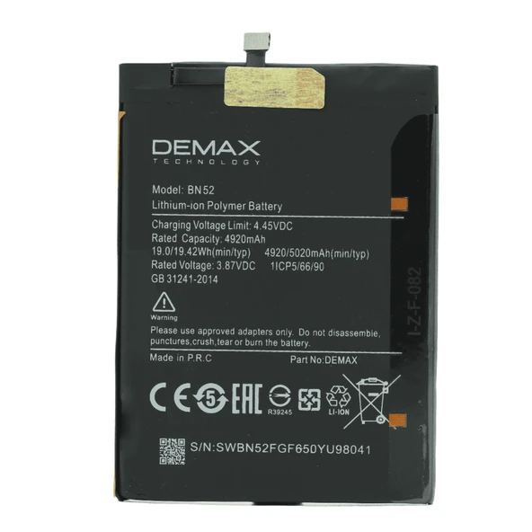 Demax Xiaomi Redmi 9 Güçlendirilmiş Batarya BN52 ürün görseli
