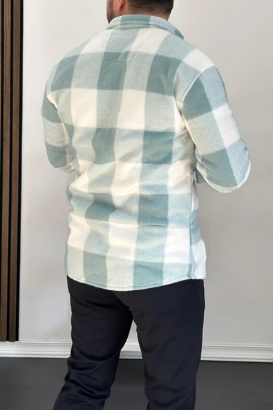Erkek Slim Fit Polar Gömlek Yeşil Edw227 - 3