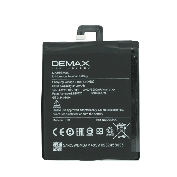 Demax Xiaomi Redmi Note 3 Güçlendirilmiş Batarya BM3A - 1